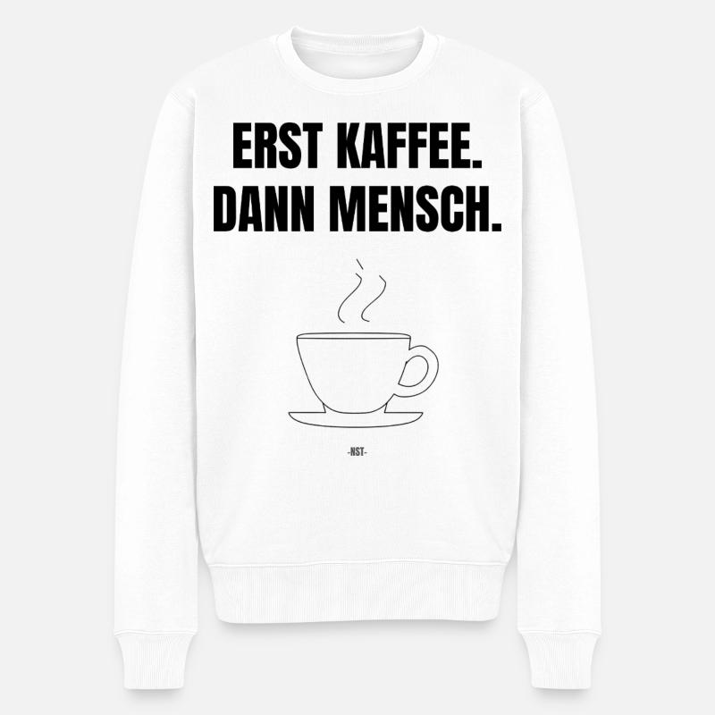 Premier café. Alors mec. - Pull Premium bio Homme - blanc