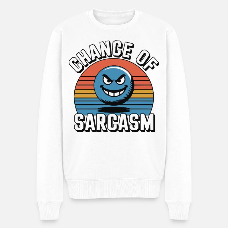 Chance de Sarcasme - Sourire rétro - Pull Premium bio Homme - blanc