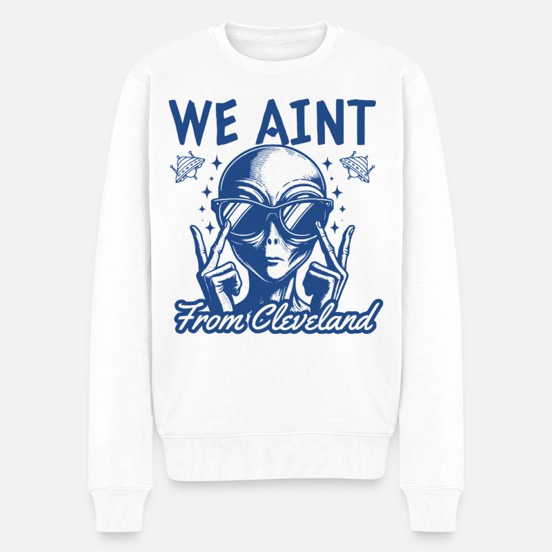 Lustiges Alien-T-Shirt - Männer Premium Bio Pullover - Weiß