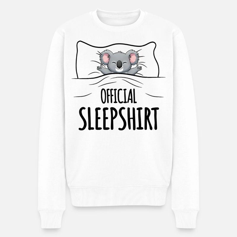 Koala Sleepshirt white - Männer Premium Bio Pullover - Weiß