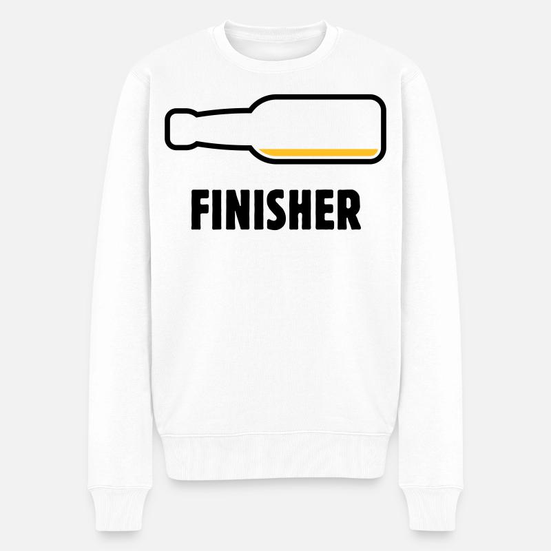 Finisher (Bier / Bierchen / Biertrinker / POS 2C) - Männer Premium Bio Pullover - Weiß