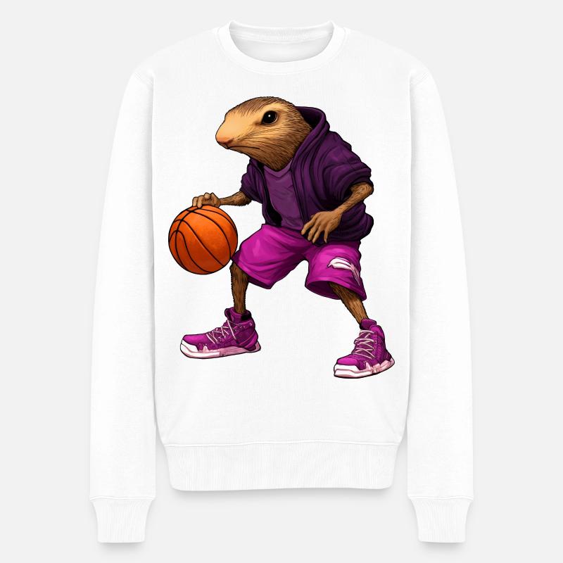 Basketball Maulwürfe - Männer Premium Bio Pullover - Weiß