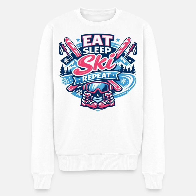 Eat Ski - Pull Premium bio Homme - blanc