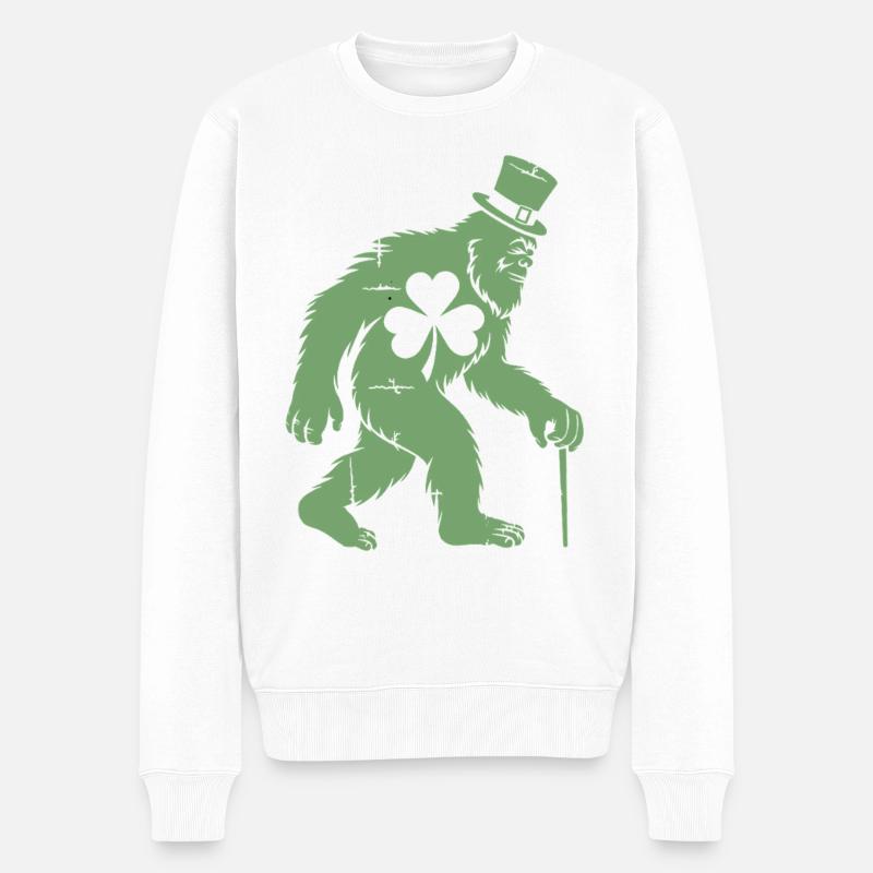 Sasquatch avec Shamrock - Pull Premium bio Homme - blanc