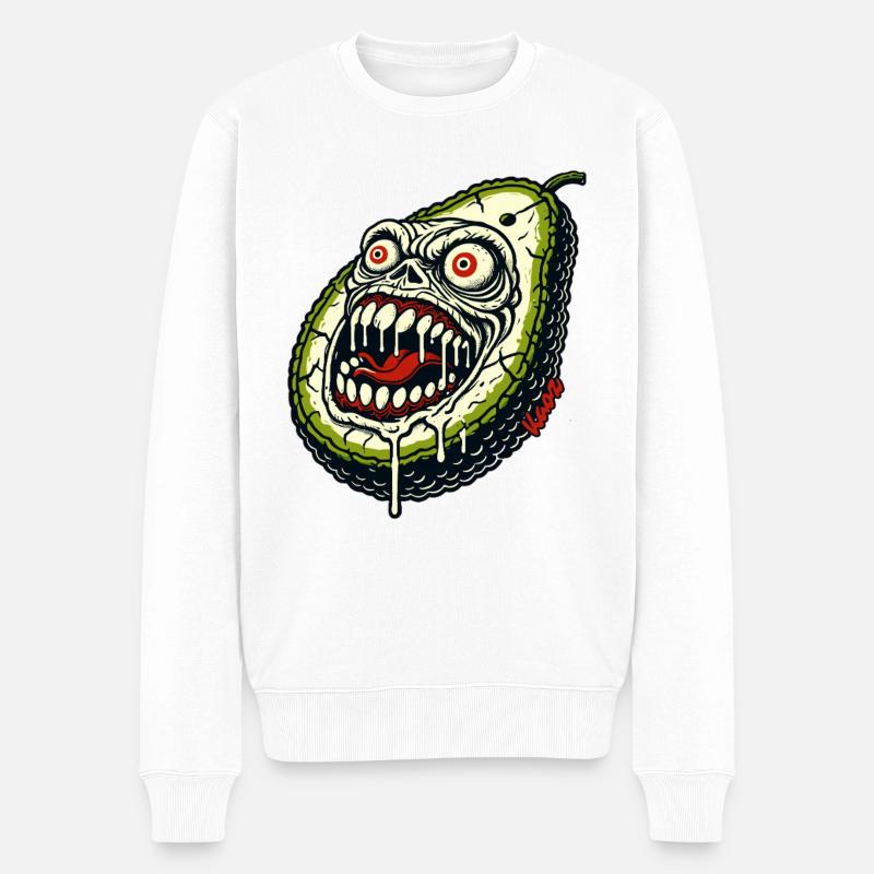 Avocat monstre effrayant - Pull Premium bio Homme - blanc