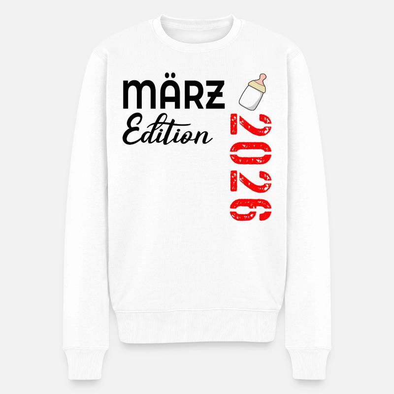 Baby März 2026 - Männer Premium Bio Pullover - Weiß