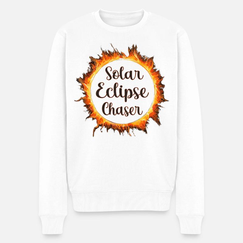 Solar eclipse chaser - Men's Premium Organic Jumper - white