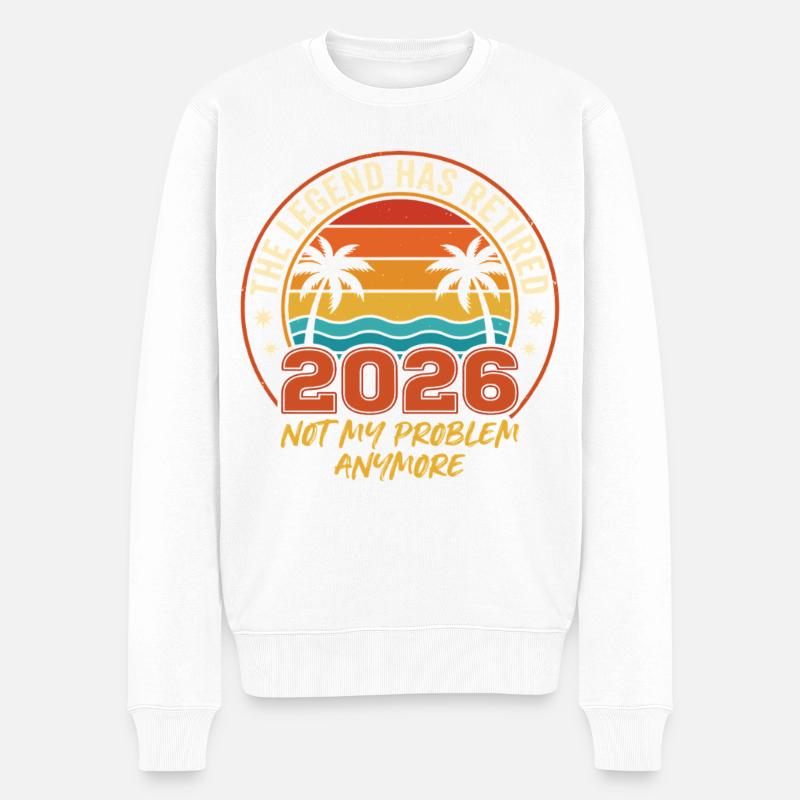 THE LEGEND HAS RETIRED 2026 - Männer Premium Bio Pullover - Weiß