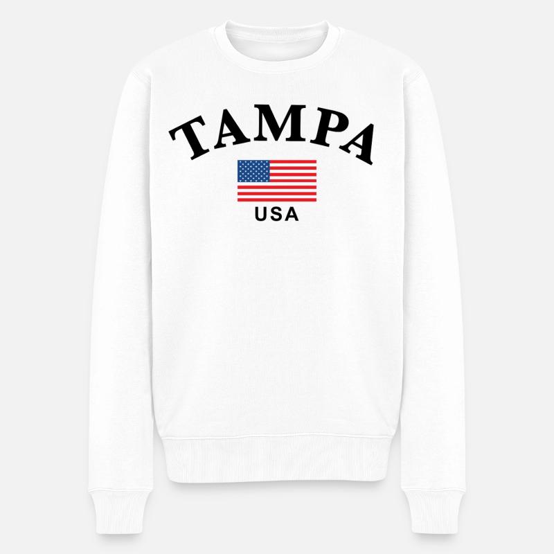 Tampa, USA - Männer Premium Bio Pullover - Weiß