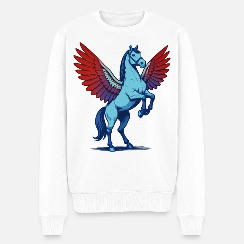 PEGASUS #2 - animals - Pull Premium bio Homme - blanc