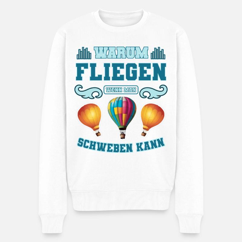 Heißluftballon - Männer Premium Bio Pullover - Weiß