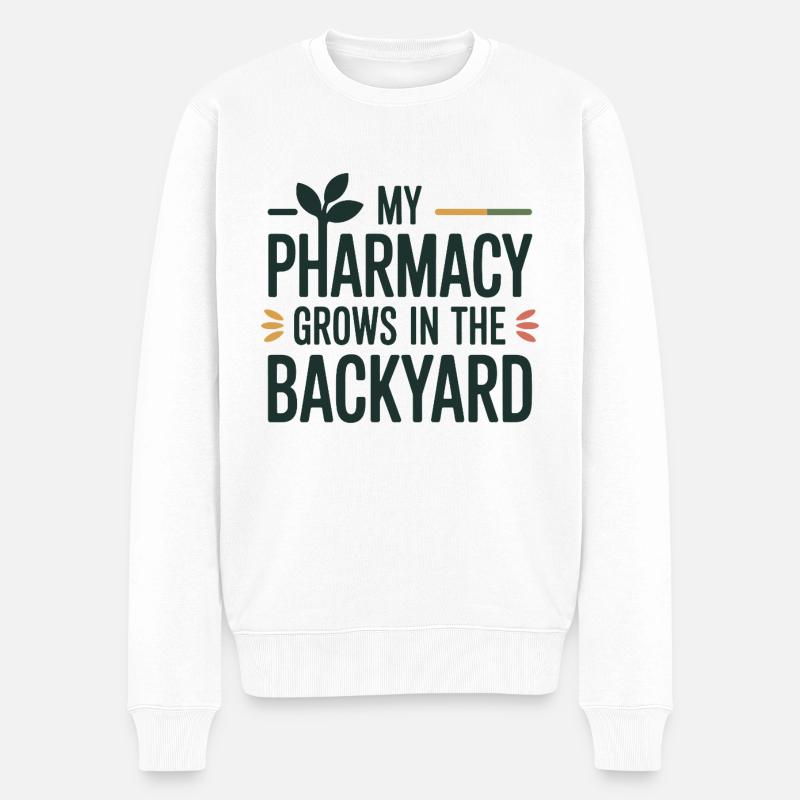 Heilpraktiker: Mein Apotheken-Grows-Hinterhof-Profi - Männer Premium Bio Pullover - Weiß
