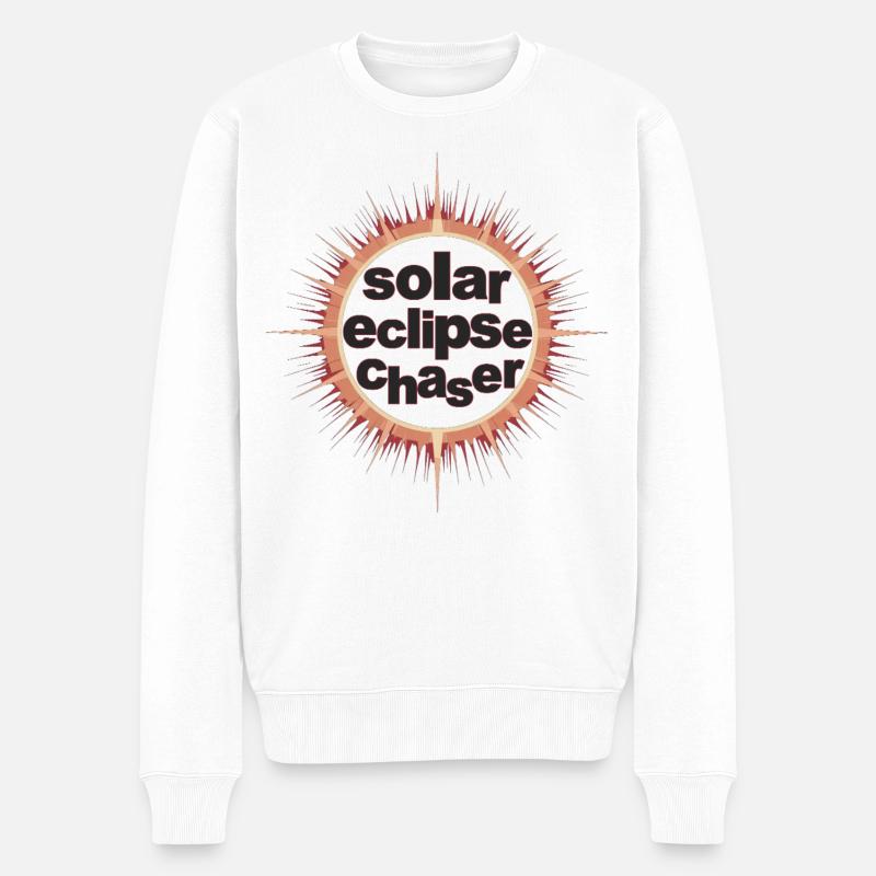 Solar eclipse chaser - Männer Premium Bio Pullover - Weiß