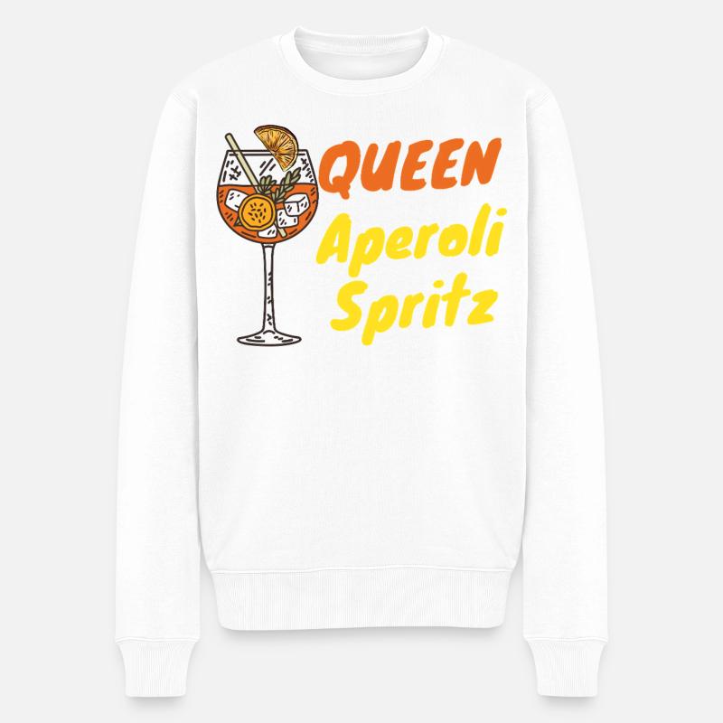 Aperoli Queen – Sommer, Spritz & Spaß - Männer Premium Bio Pullover - Weiß