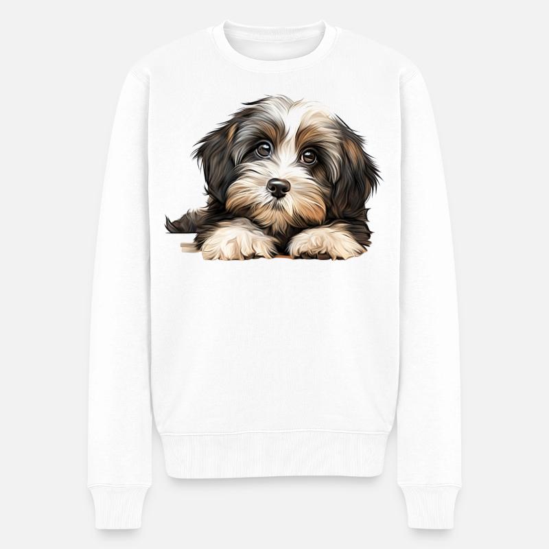 Havanese Hund - Männer Premium Bio Pullover - Weiß
