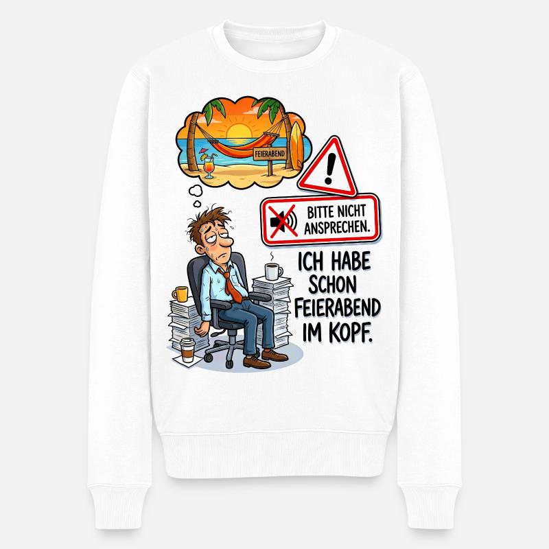 Feierabend Strandtraum - Männer Premium Bio Pullover - Weiß