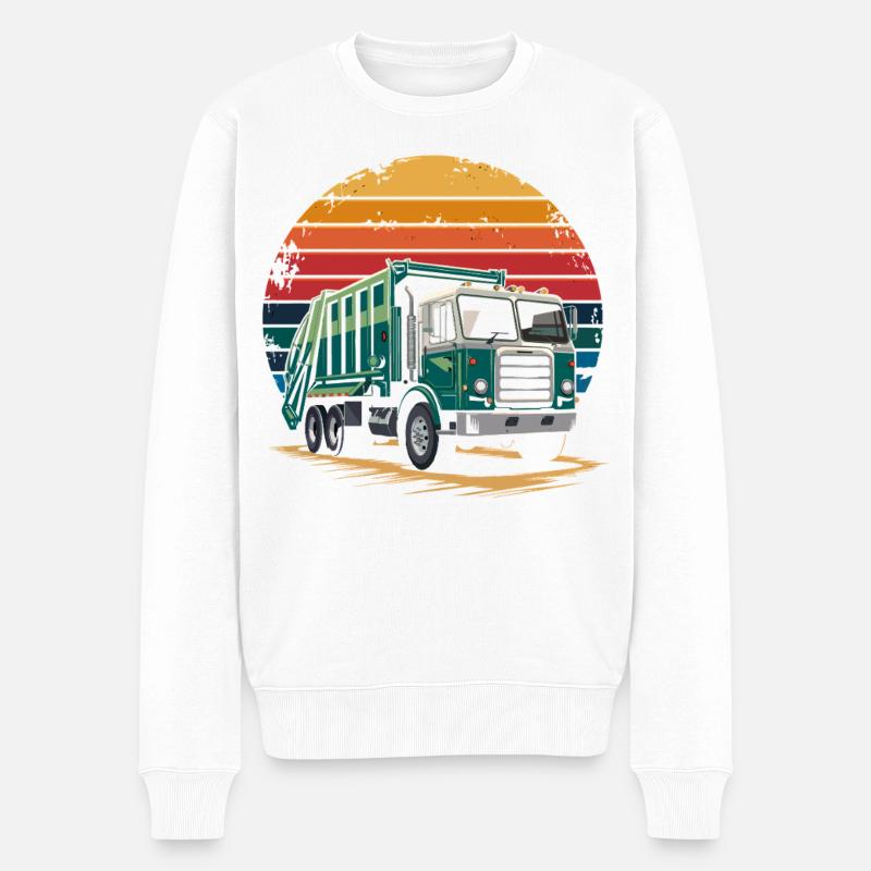 Camion rétro à Sunset - Pull Premium bio Homme - blanc