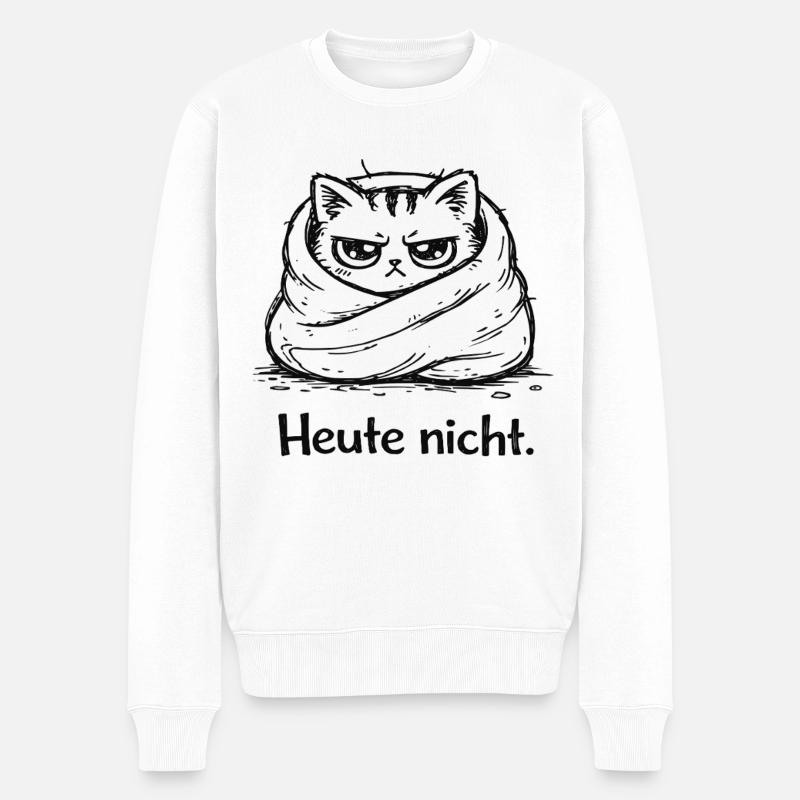 Grumpycat : Pas aujourd’hui - Pull Premium bio Homme - blanc