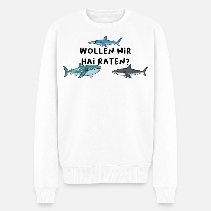 Devinons le requin - Pull Premium bio Homme - blanc