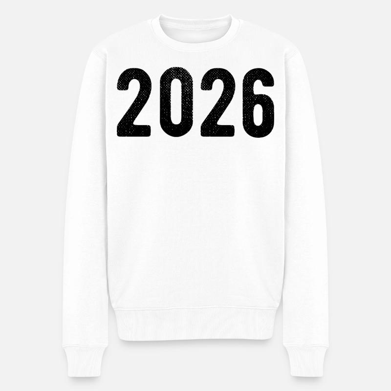 2026 - Männer Premium Bio Pullover - Weiß