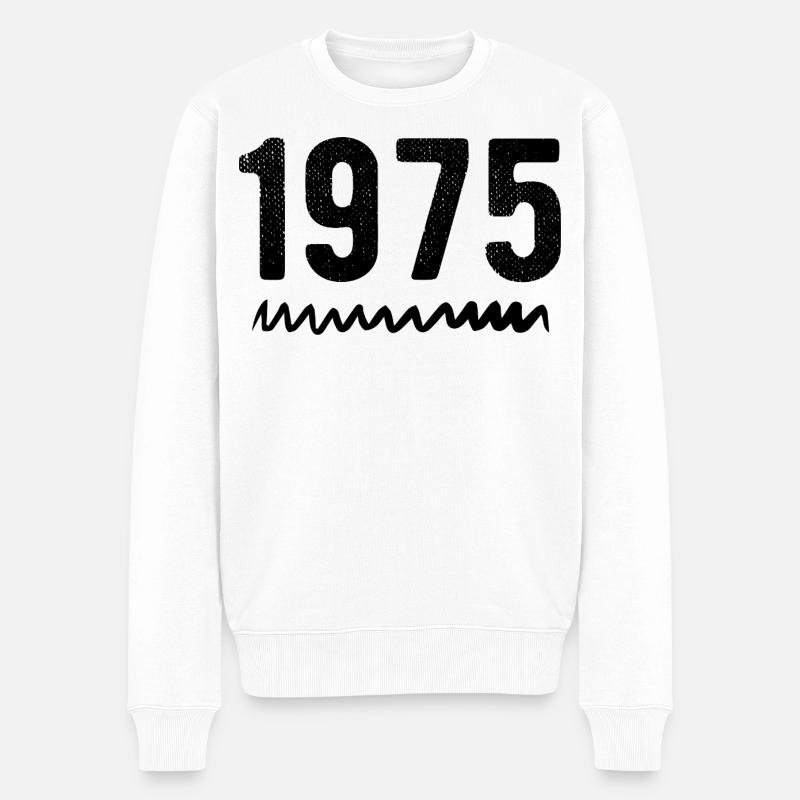 1975 Jubiläum 1975 Retro 1975 - Männer Premium Bio Pullover - Weiß
