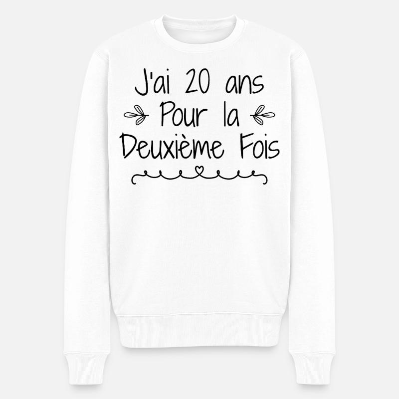 J'ai 20 ans deuxième fois - Pull Premium bio Homme - blanc