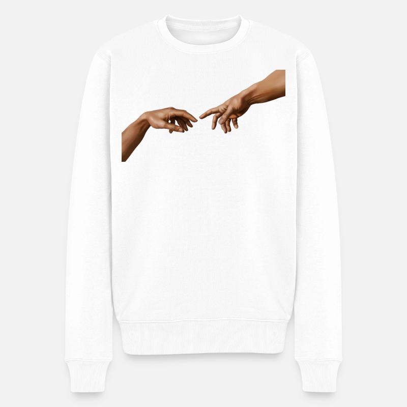 Une IA à six doigts « Création d’Adam » - Pull Premium bio Homme - blanc