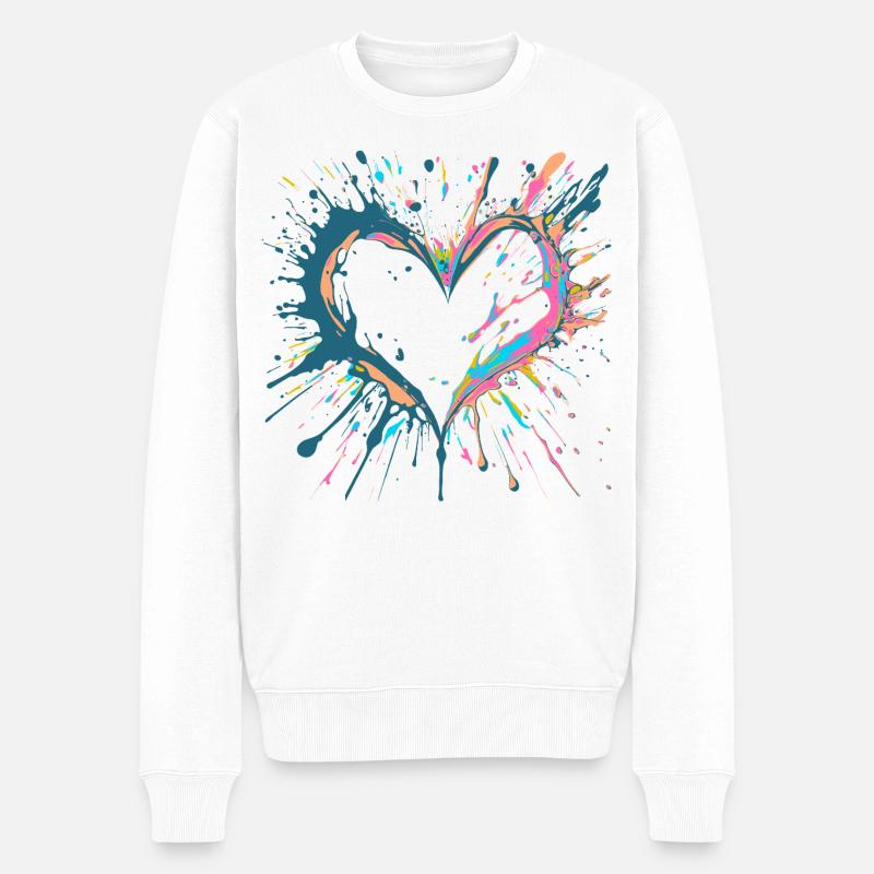 Key West inspirierte Heart-Licht - Männer Premium Bio Pullover - Weiß