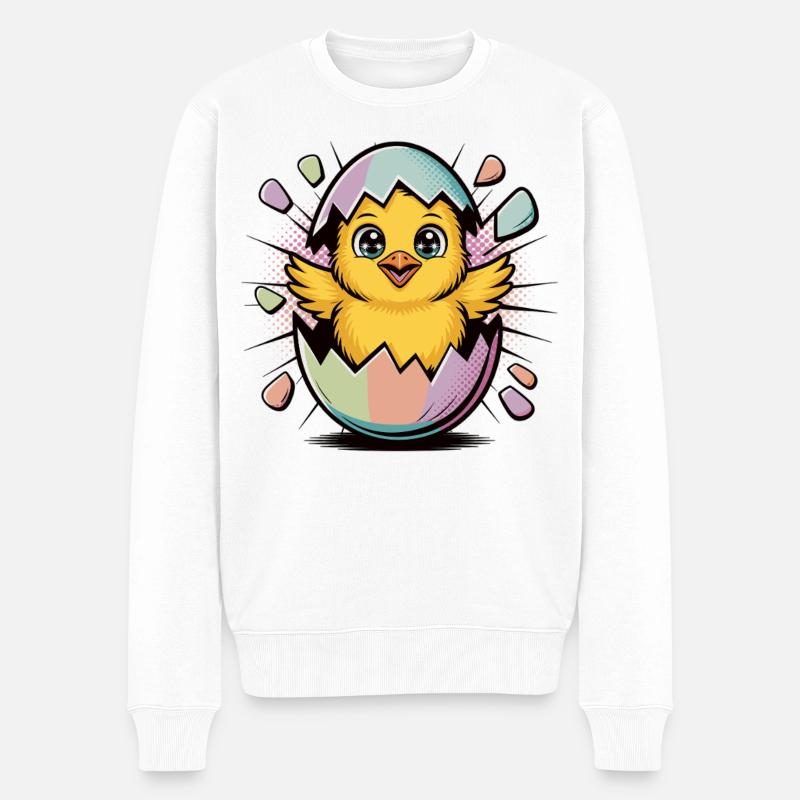 Motif de Pâques mignon – Poussin - Pull Premium bio Homme - blanc