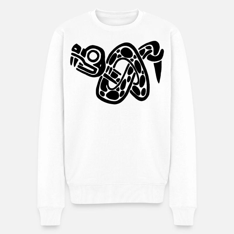 Schwarzer Schlangenknoten - Männer Premium Bio Pullover - Weiß