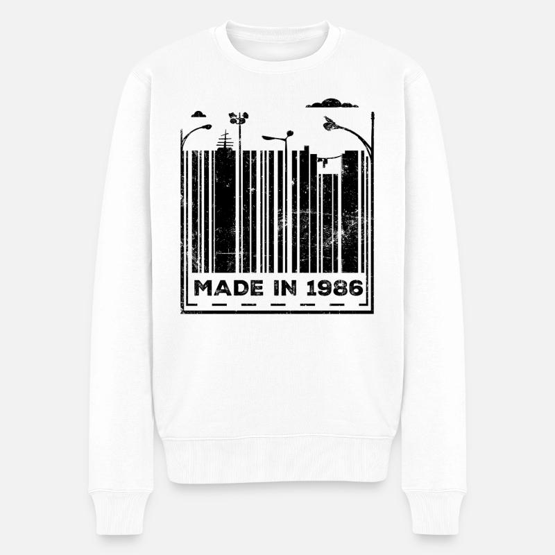 Vintage 1986 - Männer Premium Bio Pullover - Weiß