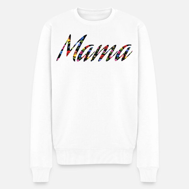 Blütenwellen Muster - Männer Premium Bio Pullover - Weiß