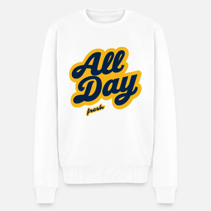 All Day Fresh - Männer Premium Bio Pullover - Weiß