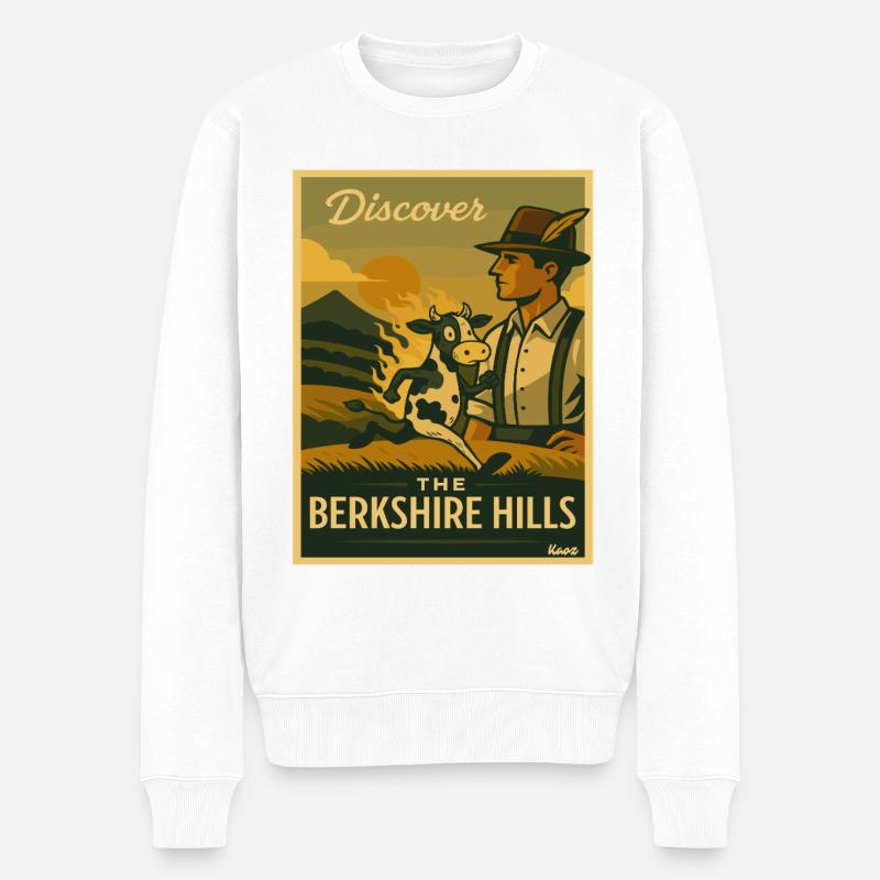 Découvrez l’affiche rétro de Berkshire Hills - Pull Premium bio Homme - blanc