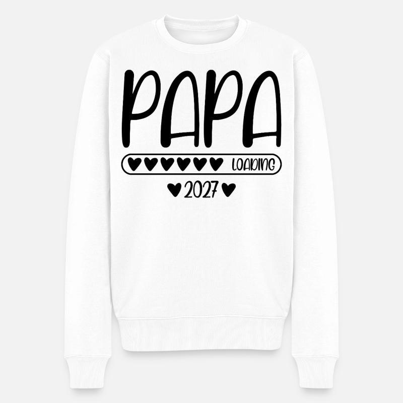 Papa 2027 loading - Männer Premium Bio Pullover - Weiß