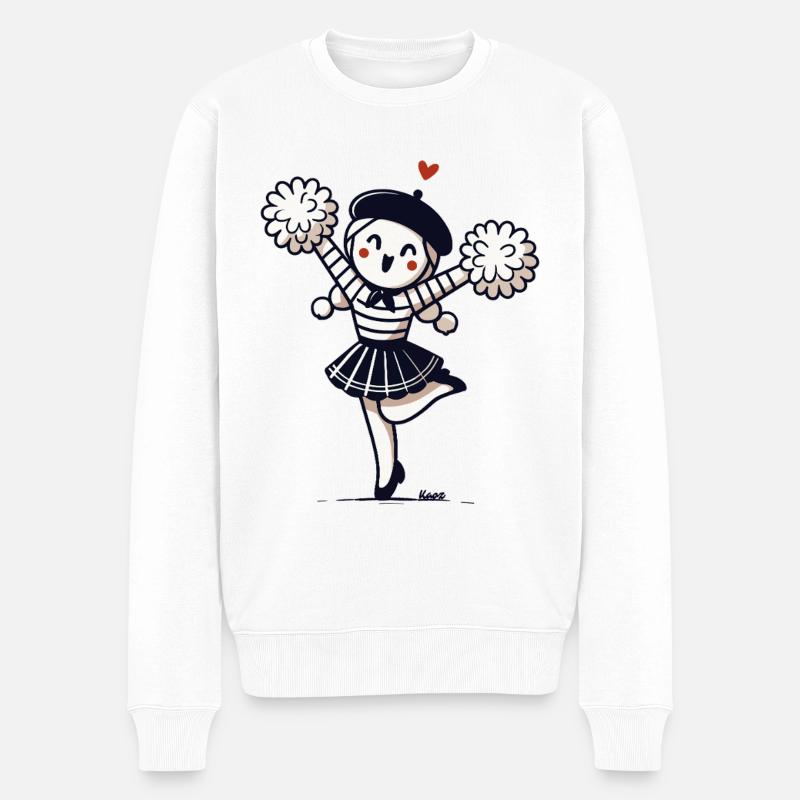 Mignonne fille avec des pompons pantomime - Pull Premium bio Homme - blanc