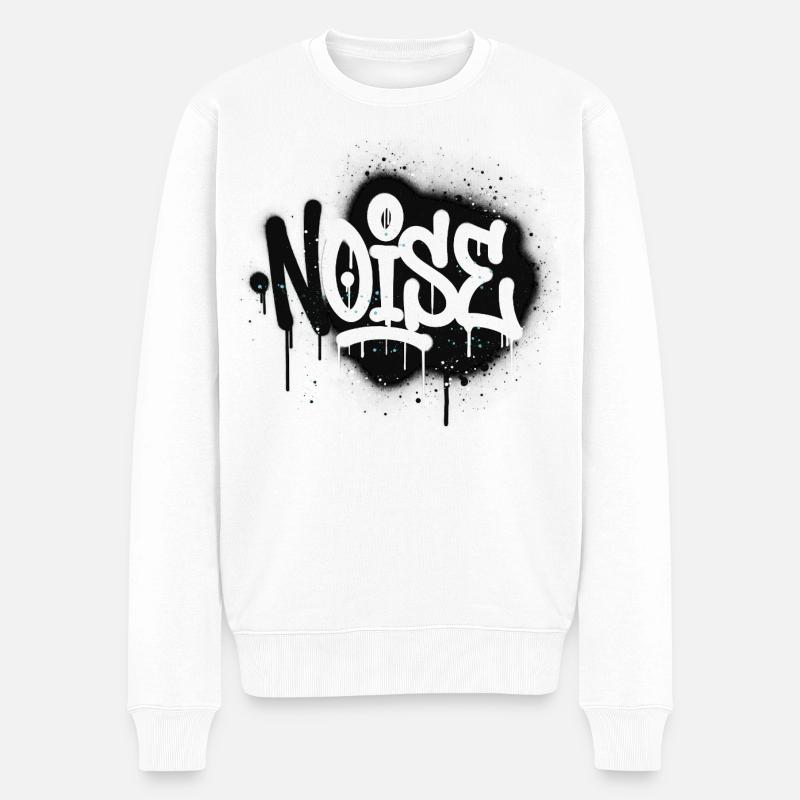 Graffiti-Laut-Spray - Männer Premium Bio Pullover - Weiß