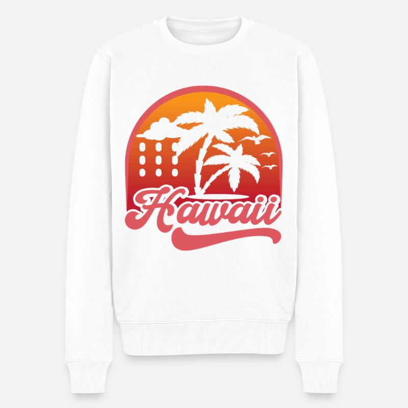 Chemise des vacances d’été tropicales d’Hawaï - Pull Premium bio Homme - blanc