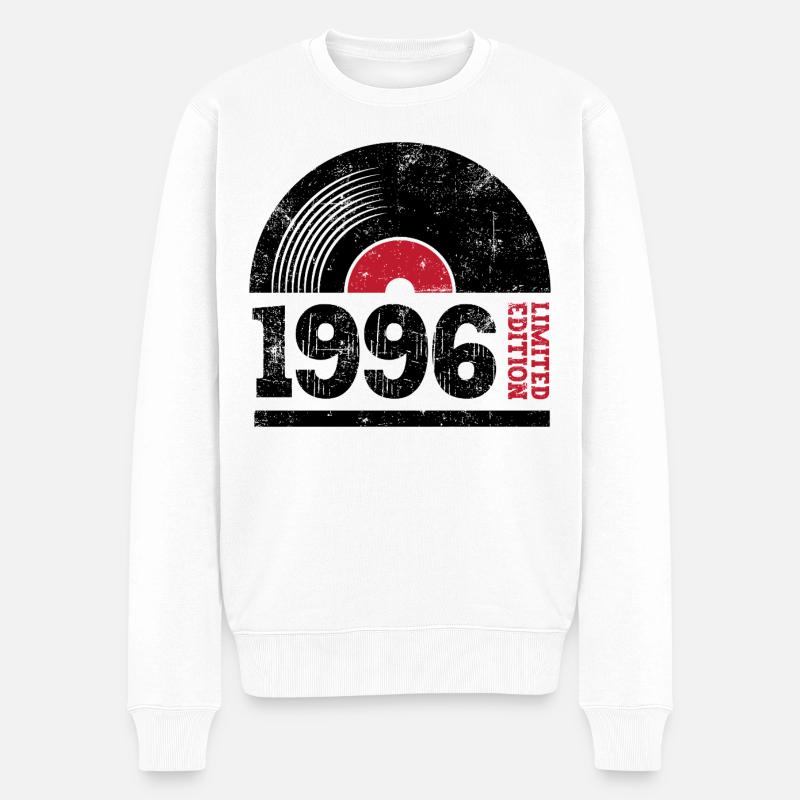 Årgang 1996 - Økologisk premium-sweatshirt til mænd - hvid
