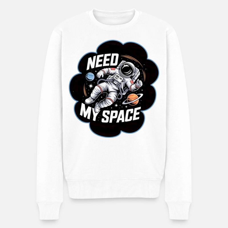 Besoin de mon astronaute spatial tout - Pull Premium bio Homme - blanc