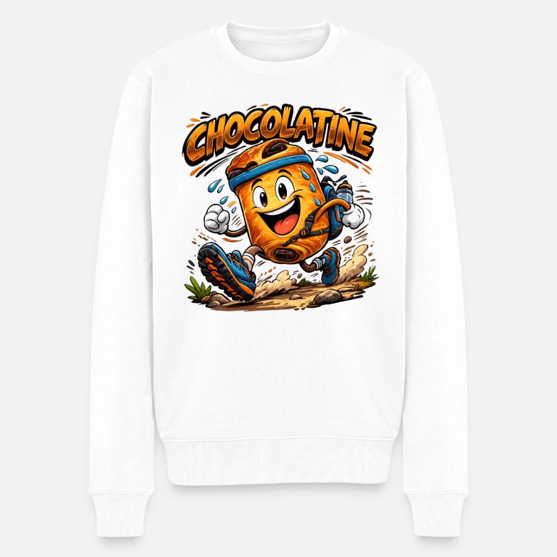 Chocolatine-Pfad - Männer Premium Bio Pullover - Weiß