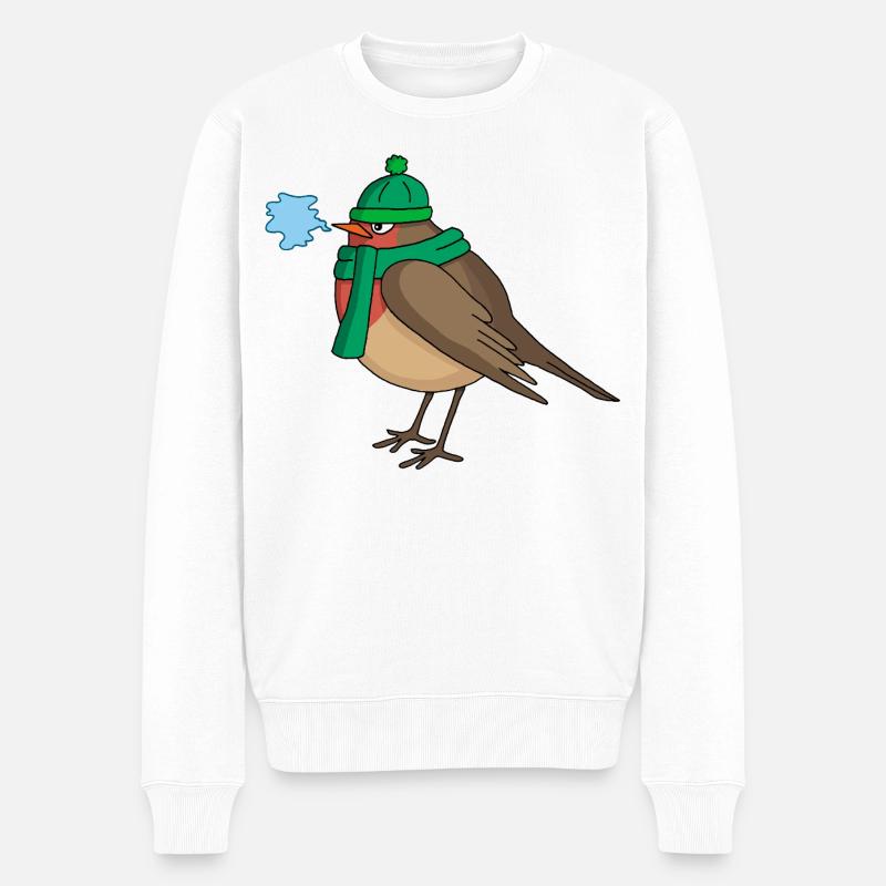 L'oiseau et l'hiver - Pull Premium bio Homme - blanc