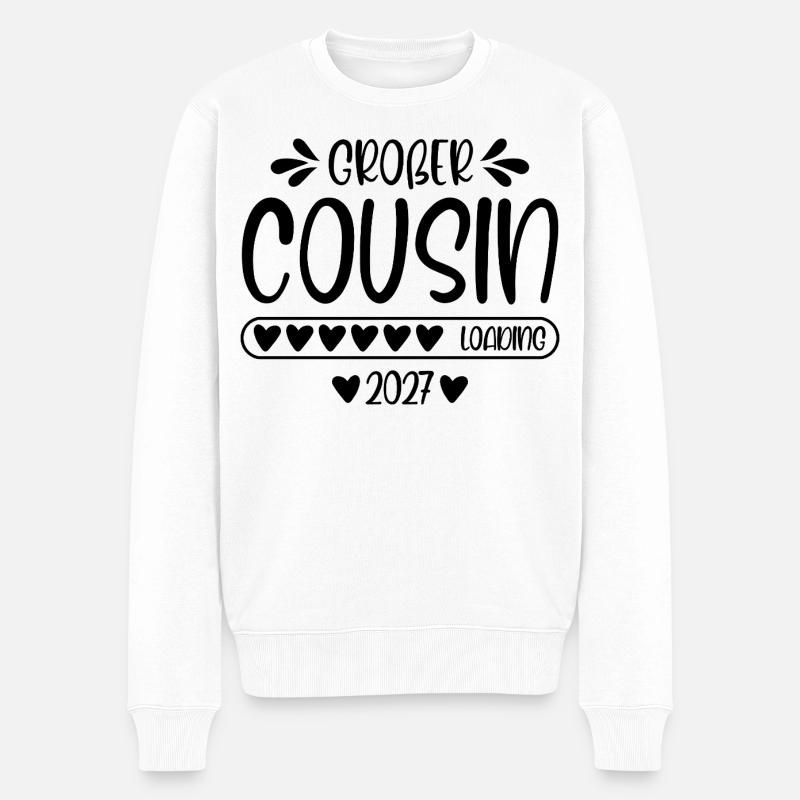 Großer Cousin 2027 loading - Männer Premium Bio Pullover - Weiß