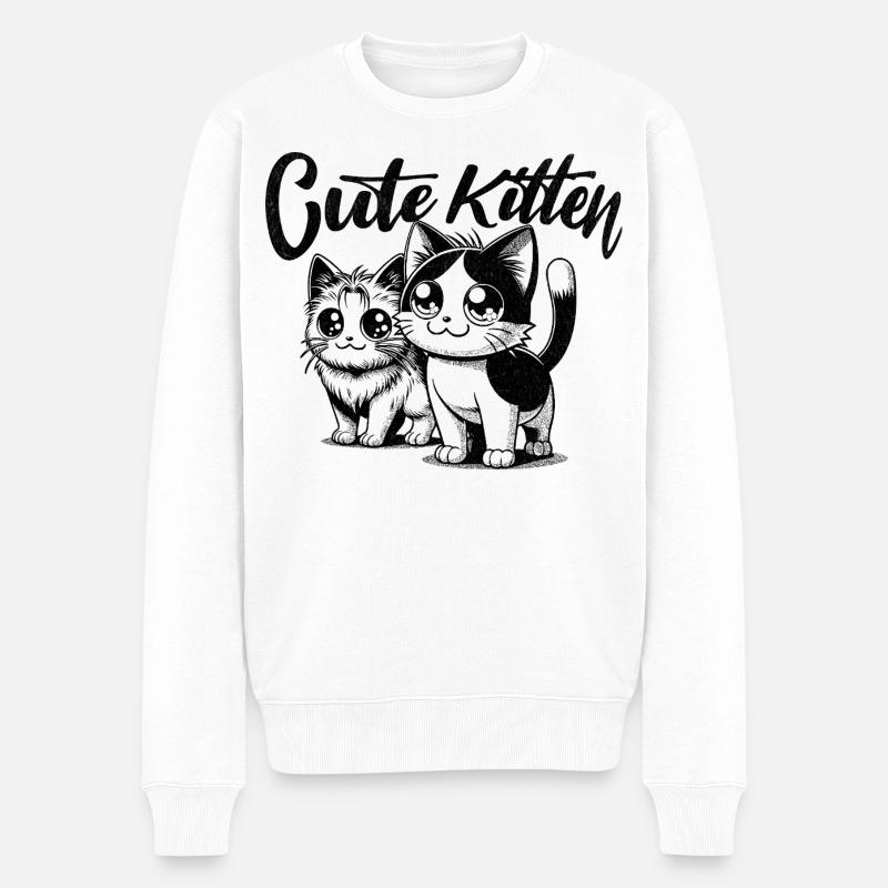 Cute_Kitten - Pull Premium bio Homme - blanc