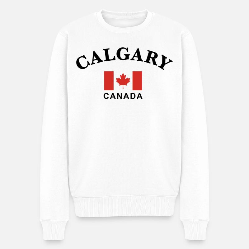 Calgary, Kanada - Männer Premium Bio Pullover - Weiß