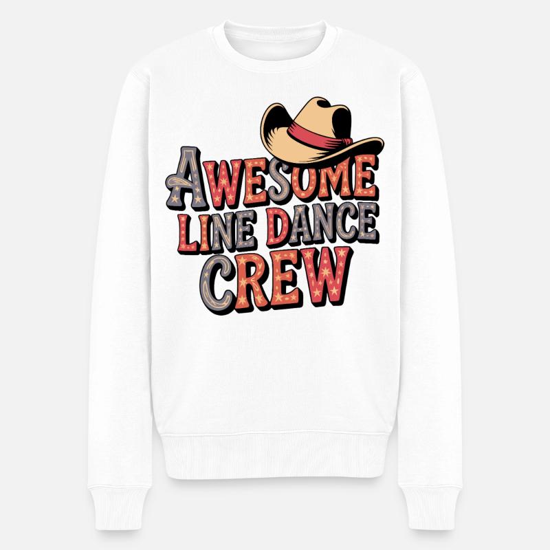 Line Dance Crew - Männer Premium Bio Pullover - Weiß