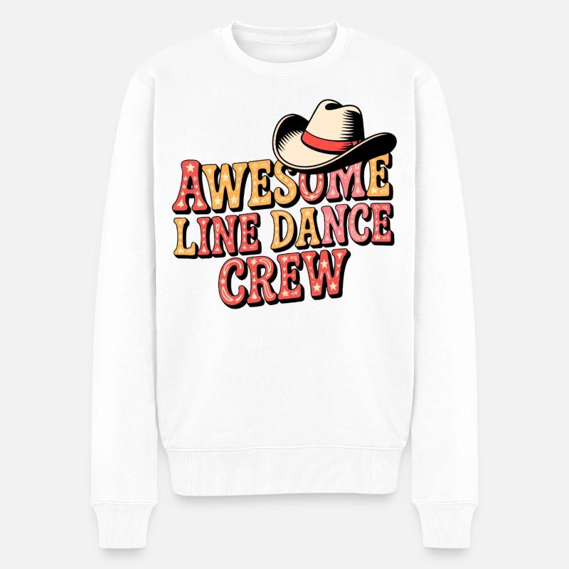 Awesome Line Dance Crew - Männer Premium Bio Pullover - Weiß