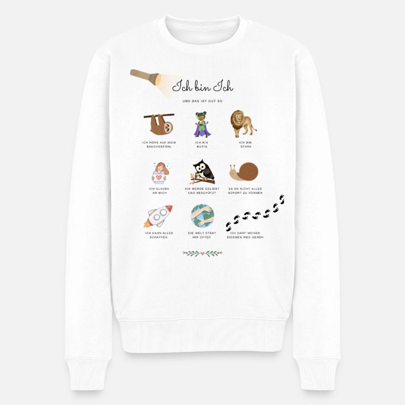 Ich bin Ich - Männer Premium Bio Pullover - Weiß