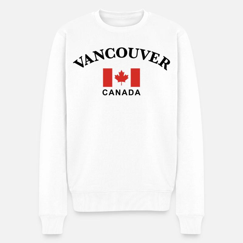 Vancouver, Canada - Pull Premium bio Homme - blanc