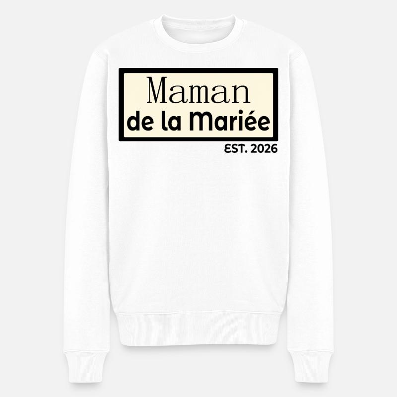 Mama der Braut 2026 - Männer Premium Bio Pullover - Weiß